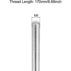 Unique Fully Threaded Rod Thread Pitch 304 Stainless Steel Right Hand Threaded Rods Bar Studs 3 Pcs M5 x 170mm