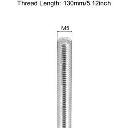 Unique Fully Threaded Rod Thread Pitch 304 Stainless Steel Right Hand Threaded Rods Bar Studs 3 Pcs M5 x 130mm
