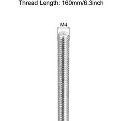 Unique Fully Threaded Rod Thread Pitch 304 Stainless Steel Right Hand Threaded Rods Bar Studs 3 Pcs M4 x 160mm