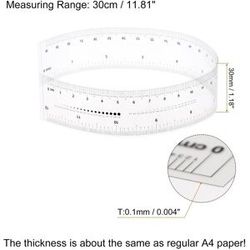 Unique Film Flexible Ruler Plastic Folding Straight Ruler Calibration Soft Measuring Tool - Transparent 1 Pcs