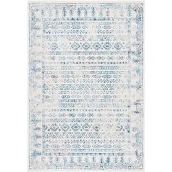 SAFAVIEH Tulum Rusty Moroccan Boho Rug Ivory/Teal 5'3
