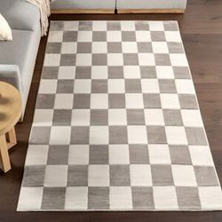 Nuloom Zhuri Checkered Machine Washable Area Rug Beige 6' x 6'