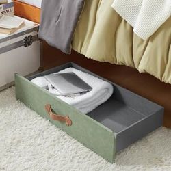 Texture® Brand - Rolling Under Bed Storage Drawer by DormCo Moss 35.8 In. W X 7.9 In. H X 25.0 In. D
