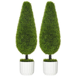 Kunstig plante, Cypress-sæt, 90 cm, grøn