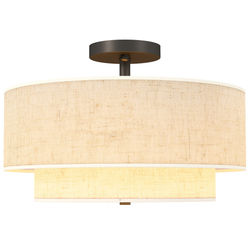 Taklampa, 40x26 cm, Krämvit