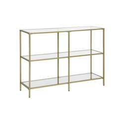 Konsolbord, 100x30x73 cm, Guld, Glas