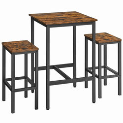 Barbord Set, 60x60x90 cm, Brun
