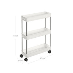 Rullvagn, 40x13x60 cm, Vit