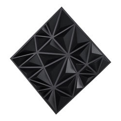 3D Väggpaneler, 33-pack 30x30x2.5 cm Matt Svart, PVC