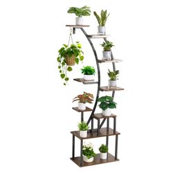 Planteopsats, 62x28x160 cm, Sort, Metal, Indendørs med vækstlys