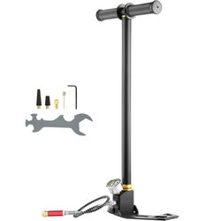 Handpump, 3-stegs högtrycks PCP, 27x16x62,5-107 cm, svart, rostfritt stål