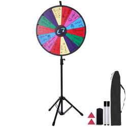 Prishjul, 61 cm diameter, 14 fält, justerbart stativ, torkbar yta, spel
