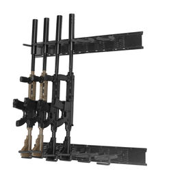 Vapenvagn, 6-facks vertikal gevärs- och hagelställ, 406x185x100 mm, Svart, Metall