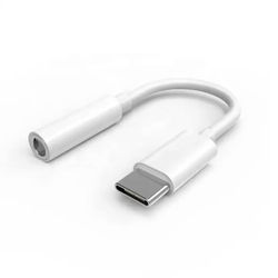 USB-C til 3,5 mm adapter - Samsung hovedtelefonadapter (S20, S21, S22, S23 og andre) Hvid
