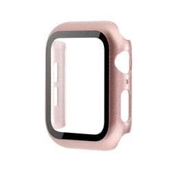 Stødabsorberende Etui + Hærdet Glas 2in1 til Apple Watch 44mm - ROSE