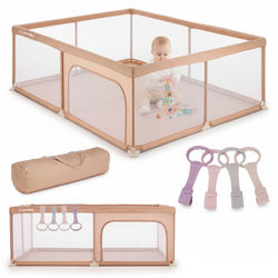 Sun Baby legehave til baby 150x200x68 cm, net, lynlåsindgang, 4 TPE-håndtag, taske, metalramme, Oxford 210D, 0-2 år