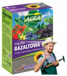 Basaltmel 3 kg naturlig mineralgødning for sund og frugtbar jord