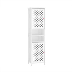 SoBuy Smalt badeværelseskab 45X41.5X170cm – Pladsbesparende højskab med justerbare hylder | Hvid BZR209-W