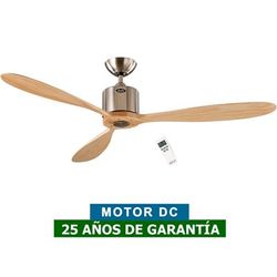 Ventilador de techo CasaFan 313247 AEROPLAN ECO madera maciza natural/cromo satinado