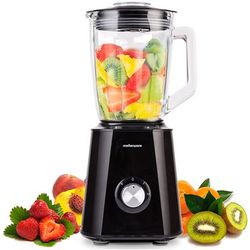 Batidora de vaso Mellerware Mixy1300 W Jarra de vidrio de 1.5L 2 velocidades + TURBO Rompehielos