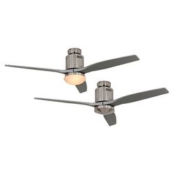 Ventilador de techo con luz CasaFan 93132334 AERODYNAMIX ECO 132 BN gris oscuro/ cromo cepillado