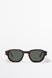 Massimo Dutti - Male - Afrundede Solbriller - Brun - 01