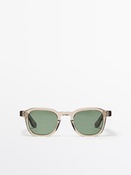 Massimo Dutti - Male - Runde Solbriller - Gul - 01