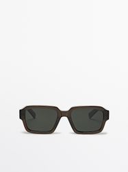 Massimo Dutti - Male - Rektangulære Solbriller - Grøn - 01