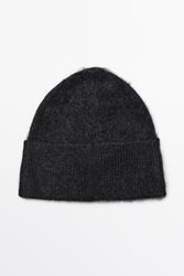 Massimo Dutti - Female - Strikket Beanie-Hue I 100 % Kashmir - Koksgrå - 01