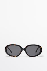 Massimo Dutti - Female - Ovale Solbriller Med Skildpaddeskjoldseffekt - Brun - 01