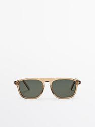 Massimo Dutti - Herre - Solbriller Med D-Stel - Gul - 01