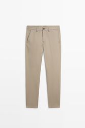 Massimo Dutti - Male - Slim Fit Bukser I Bomuldsblanding - Grøn - 42