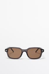 Massimo Dutti - Male - Firkantede Solbriller - Koksgrå - 01