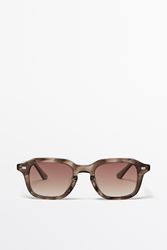 Massimo Dutti - Male - Firkantede Solbriller - Sand - 01