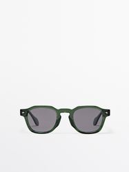 Massimo Dutti - Male - Geometriske Solbriller - Grøn - 01