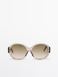Massimo Dutti - Dame - Runde Solbriller - Grøn - 01