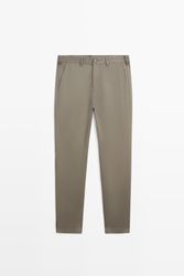 Massimo Dutti - Male - Slim Fit Bukser I Bomuldsblanding - Grøn - 46