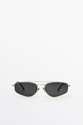 Massimo Dutti - Female - Solbriller I Metal - Sølv - 01