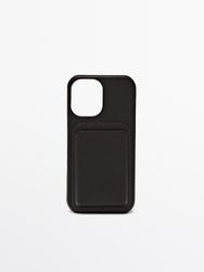 Massimo Dutti - Herre - Cover I Nappalæder Til Iphone 16 - Brun - 01