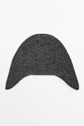 Massimo Dutti - Female - Strikket Beanie-Hue Med Alpakauld - Grå - 01