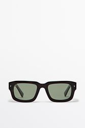 Massimo Dutti - Male - Rektangulære Solbriller - Brun - 01