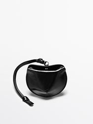 Massimo Dutti - Dame - Foldbart Etui Til Airpods I Nappaskind - Sort - 01