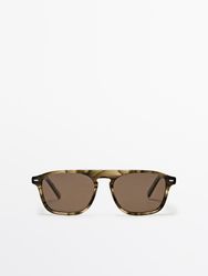 Massimo Dutti - Herre - Solbriller Med D-Stel - Grøn - 01