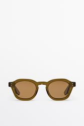 Massimo Dutti - Male - Runde Solbriller - Orange - 01