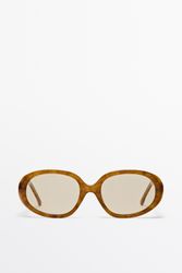 Massimo Dutti - Female - Ovale Solbriller - Karamelfarvet - 01