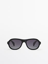 Massimo Dutti - Male - Pilotsolbriller - Sort - 01