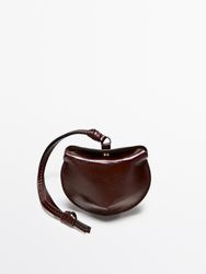 Massimo Dutti - Dame - Foldbart Etui Til Airpods I Nappaskind - Brun - 01
