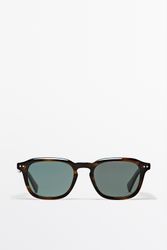 Massimo Dutti - Male - Firkantede Solbriller - Brun - 01