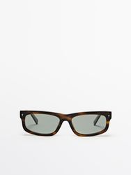 Massimo Dutti - Herre - Smalle Solbriller - Brun - 01