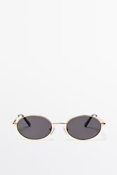 Massimo Dutti - Female - Ovale Metal-Solbriller - Grøn - 01